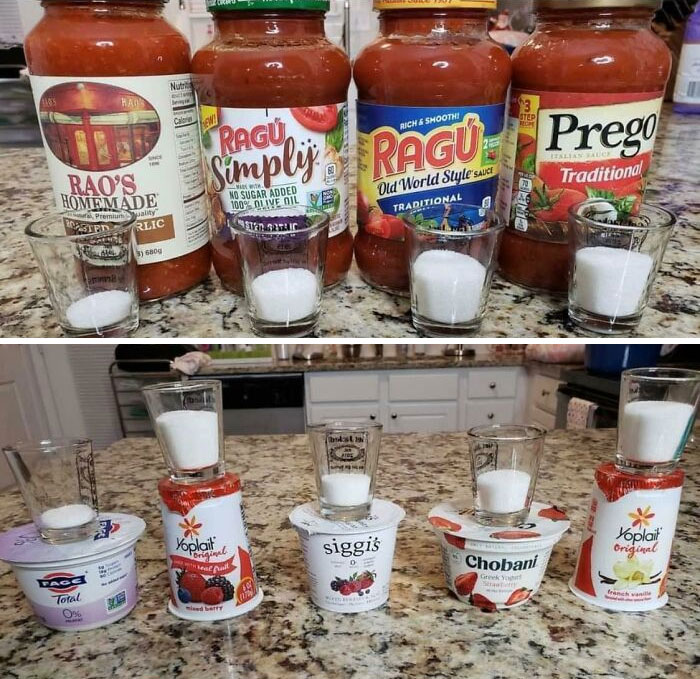 The Amount Of Sugar In Pasta Sauce & Yogurt Cups