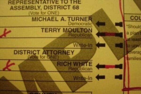 rich white republican - Representative To The Assembly, District 68 Vote for One Michael A. Turner Democratic Terry Moulton Republican cou x Writein District Attorney Vote for One Rich White Republican "Should a plant at least Jo unie getc families & Writ