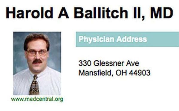 harold a ballitch ii md - Harold A Ballitch Ii, Md Physician Address 330 Glessner Ave Mansfield, Oh 44903