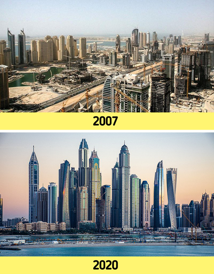 How the world has changed  --  This is how the Dubai marina has changed since 2007.