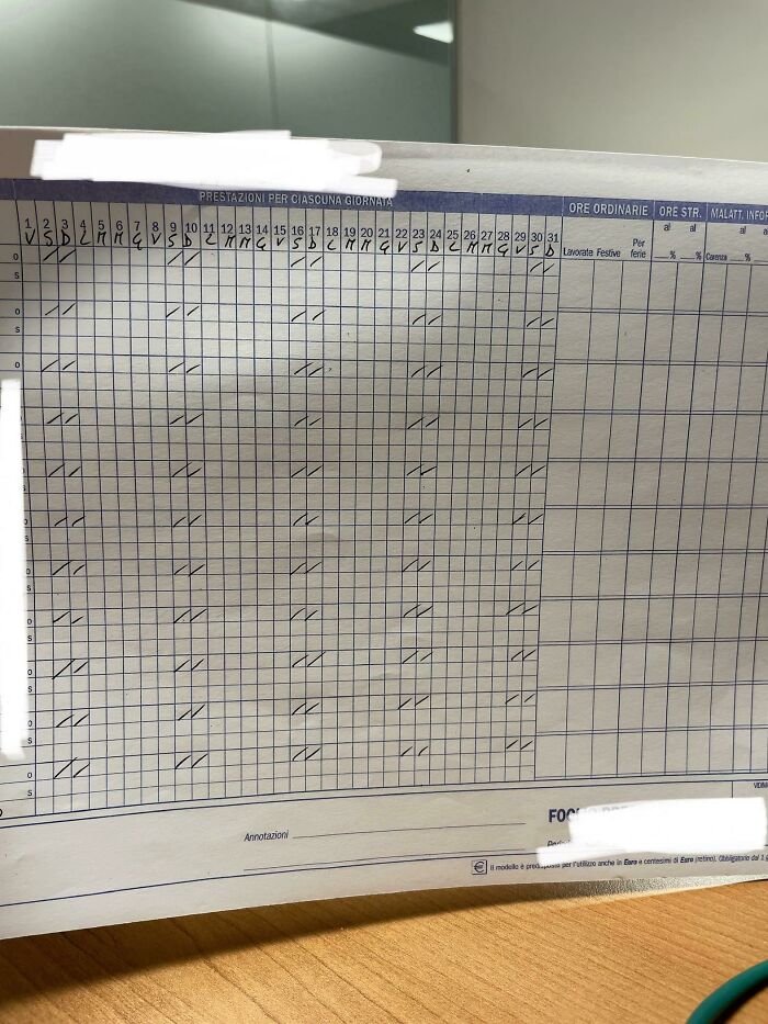 I Am An HR Assistant And I Am Forced By My Boss To Use Paper Like This To Keep Track Of Working Hours Instead Of Just Doing It On Excel Or With An HR Software (Which We Have)