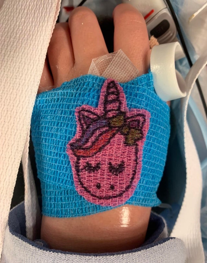 “The nurse I work with asks kids what their favorite thing/character is and then makes custom bandages for their procedure.”