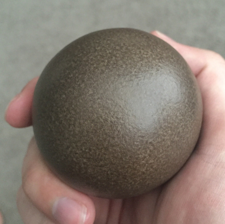 “A dorodango I made: just dirt, water, and time”