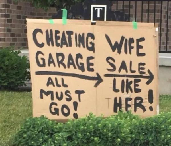 trashy people - grass - T Cheating Wife Garage Sale Must All Go' Ther!