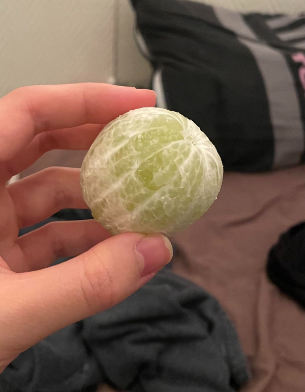 A peeled lime.