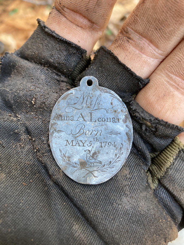 This silver pendant I found metal detecting is dated 227 years ago today.