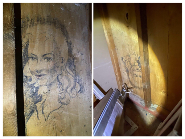 Found this drawing in the crawl space under the stairs of our house (built in 1955).