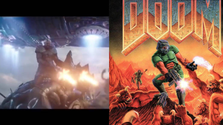 "Thor: Ragnarok (2017) recreates the Doom cover with Skurge. Karl Urban, who portrays Skurge, also portrayed the main character in Doom (2005)"