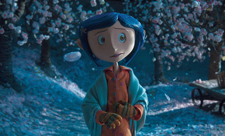 "In Coraline (2009) The crew spent 800 hours painting 250,000 pieces of popcorn—pink on the outside, red on the kernel—to stand in as blossoms for the nearly 70 trees."