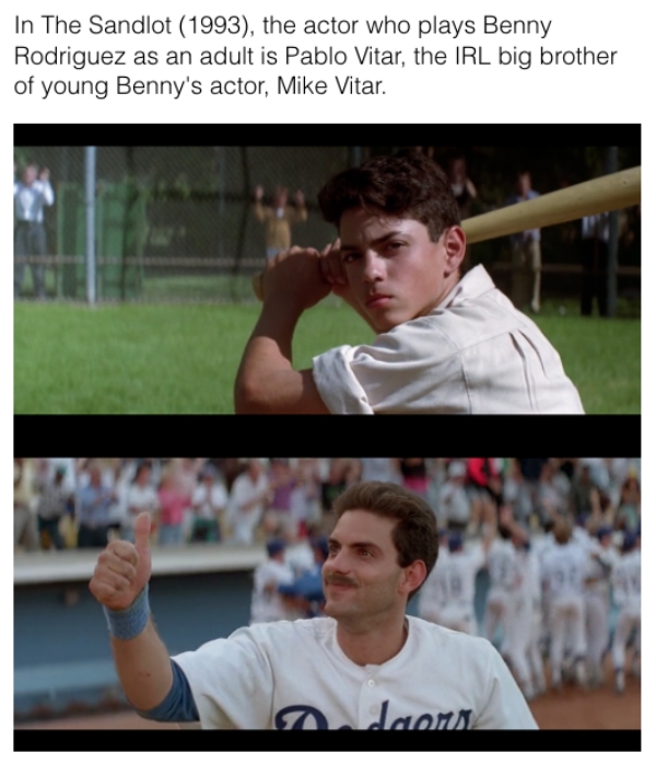 movie details - benny the jet rodriguez sandlot - In The Sandlot 1993, the actor who plays Benny Rodriguez as an adult is Pablo Vitar, the Irl big brother of young Benny's actor, Mike Vitar. doors