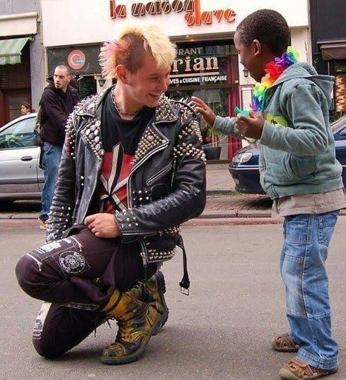 fascinating photos form history  - A Punk And A Kid | Brussels, Belgium, 2009. Photo By M. Lambrechts