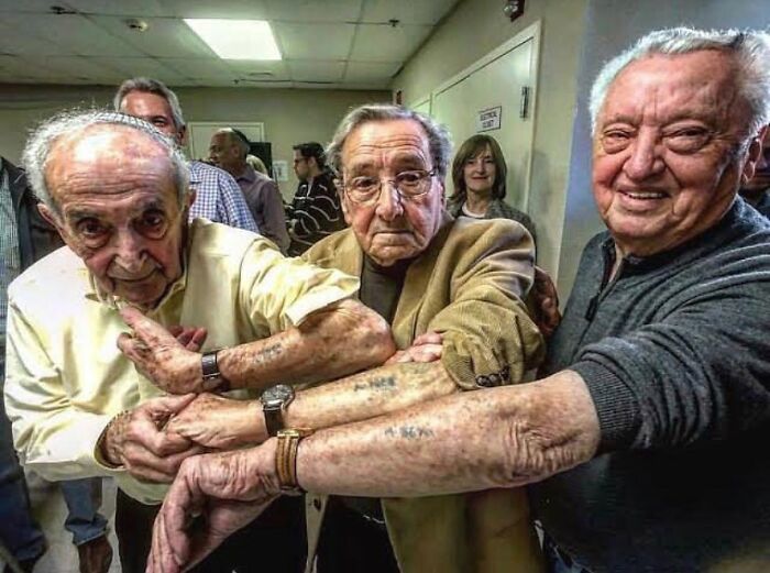 fascinating photos form history  - Three Jewish Men Who Arrived At Auschwitz On The Same Day, Reunite 73 Years Later
