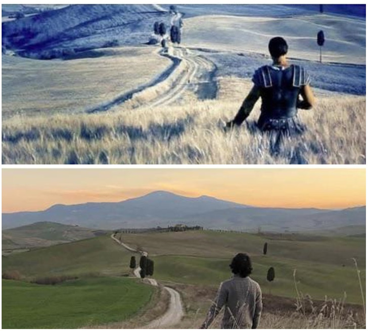 “I found the spot from this scene in the movie Gladiator while driving around Tuscany, Italy.”