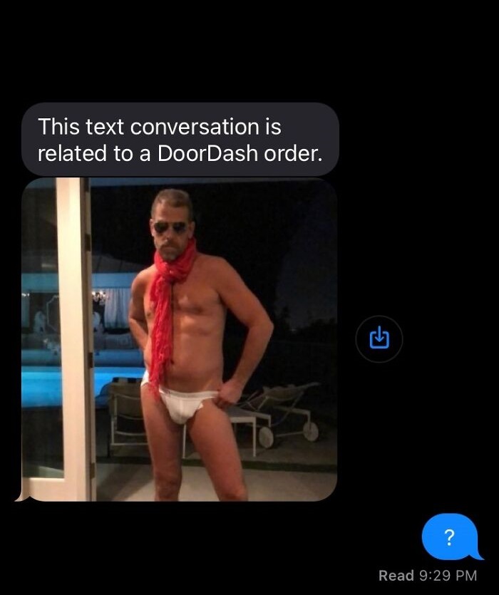 delivery text messages - muscle - This text conversation is related to a DoorDash order. ? Read