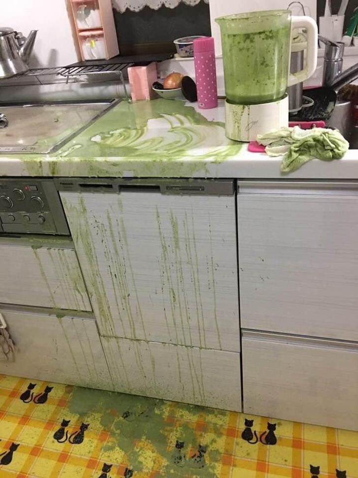 “My blender broke while I was making a smoothie.”