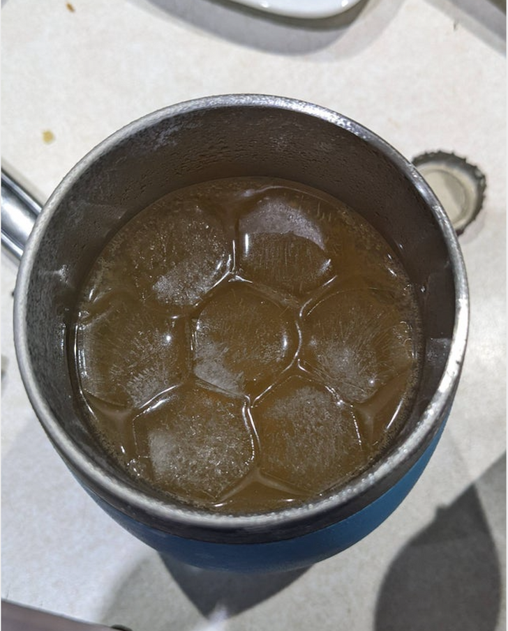 “The way these ice cubes arranged themselves in the cup”