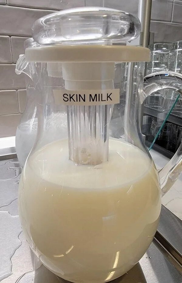 nope and cringe pics - dairy product - Skin Milk