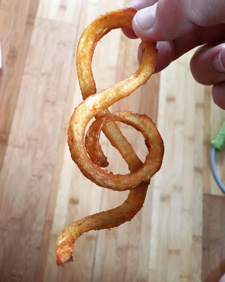 perfectly timed photos - single arbys curly fry