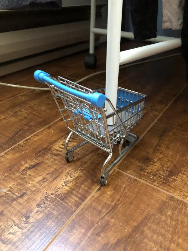 “Instead of a broken wheel on my shopping cart, I have a shopping cart for my broken wheel..”