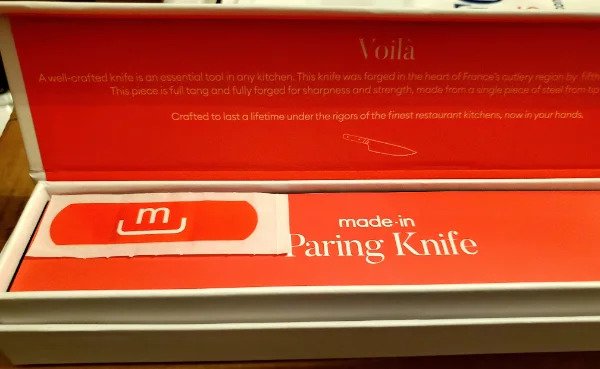 “A bandage was included in the box with my paring knife order.”