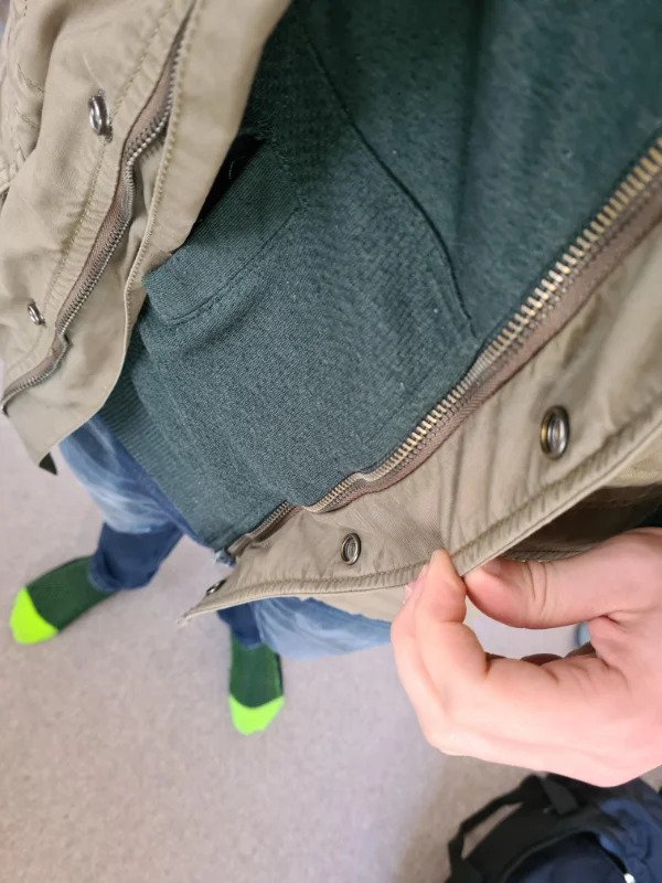 “I zipped my jacket to my hoodie perfectly without realizing.”