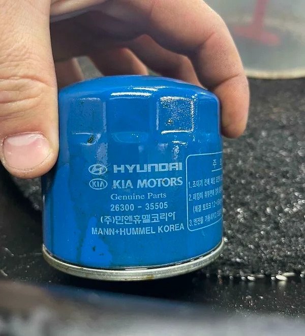 Customer called complaining that we installed the wrong motor in his KIA because the oil filter said Hyundai on it. Pic is an example of our filters.