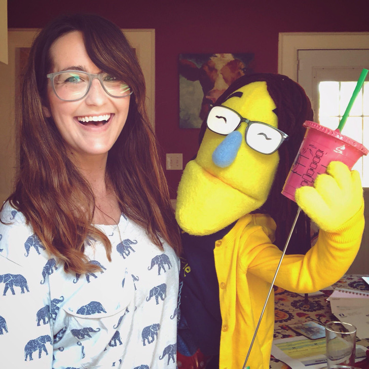 ’’I did an art exchange. I made some paper art and he made me a puppet of myself! Best deal ever.’’
