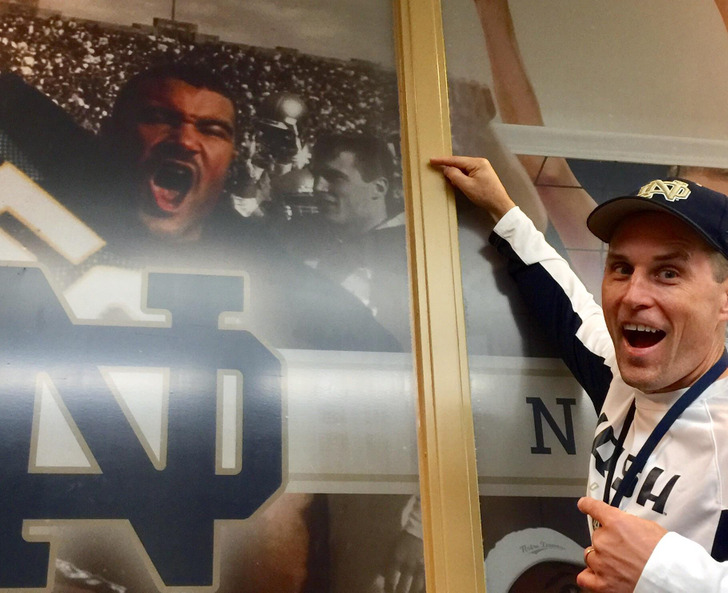 ’’25 years later I discovered I’m in the Notre Dame Hall of Fame because I photobombed the photo.’’