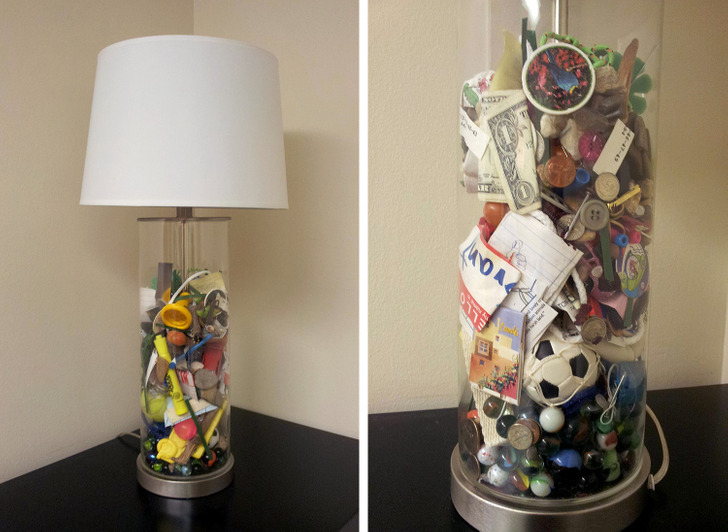 ’’Since I was a kid, my mom collected everything she found in my pocket and put it in this lamp. It was her surprise for my wedding.’’