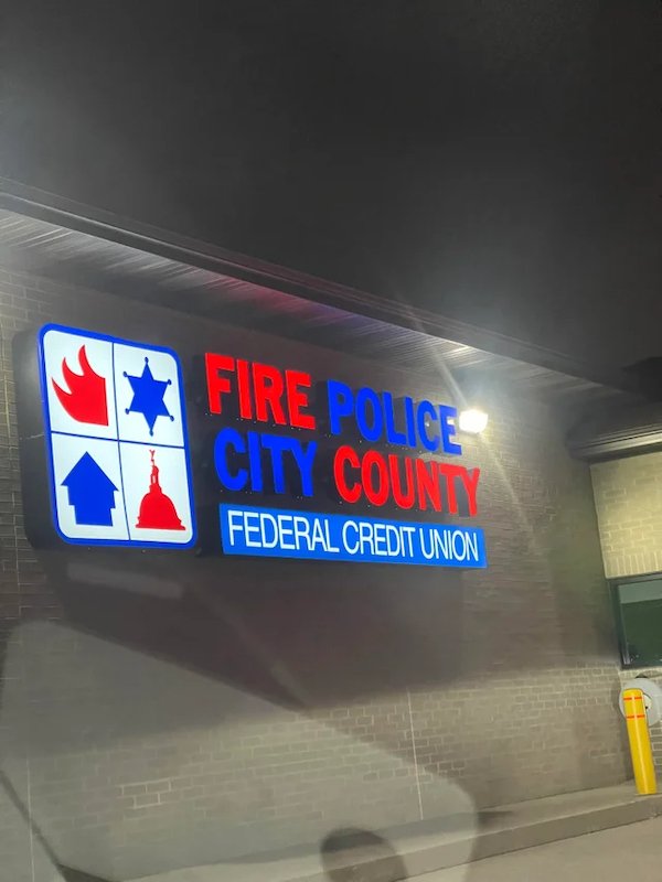 sign fails - signage - Fire Police Cu Count Federal Credit Union