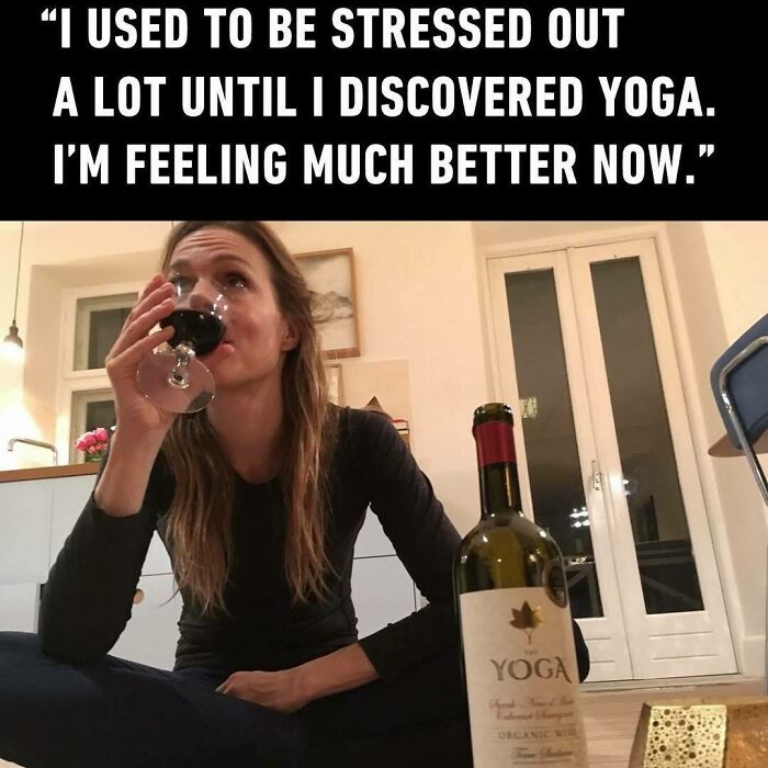 work memes - used to be stressed until i started yoga - "I Used To Be Stressed Out A Lot Until I Discovered Yoga. I'M Feeling Much Better Now." Yoga Organic