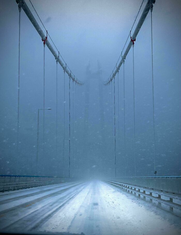 terrifying photos - A Picture Of A Bridge With Snow I Took
