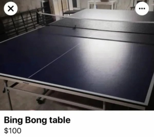 very dumb people - bing bong table