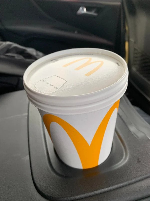 “McDonald’s in the Netherlands now serve drinks with a cardboard lid instead of a plastic lid.”