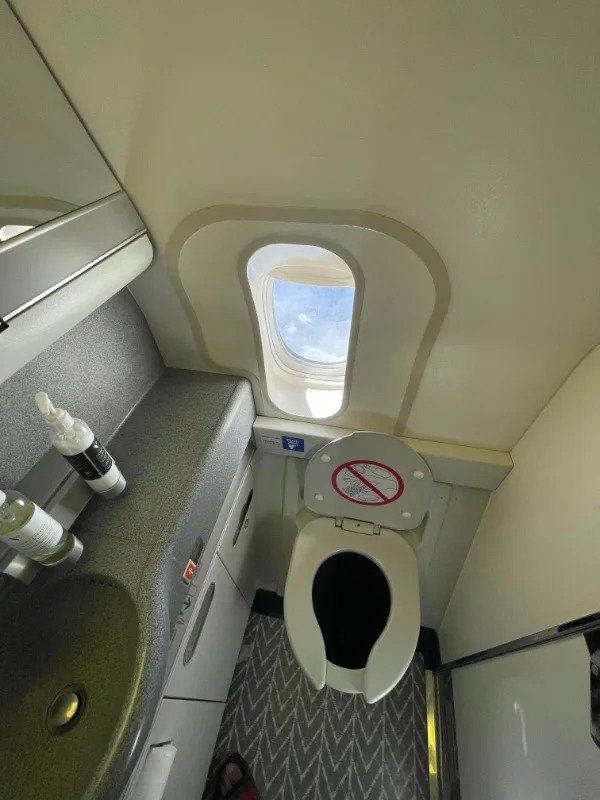 “My flight had a window in the washroom.”