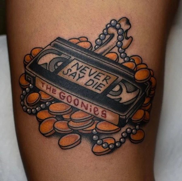 movie themed tattoos - goonies tattoo - Never Say Die The GOONIes P