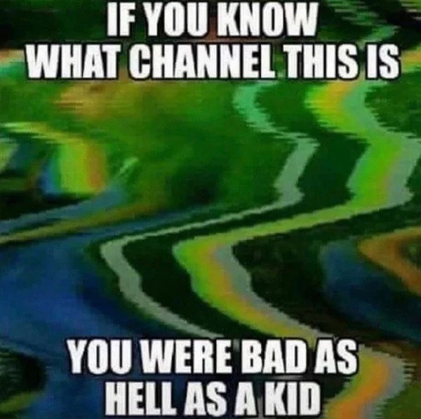 Memes for those over 30 - kids this days will never now - If You Know What Channel This Is You Were Bad As Hell As A Kid
