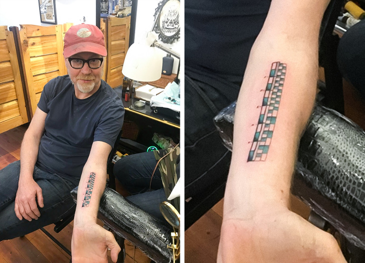 “I got my first tattoo today! It’s a 6-inch ruler on my forearm.”