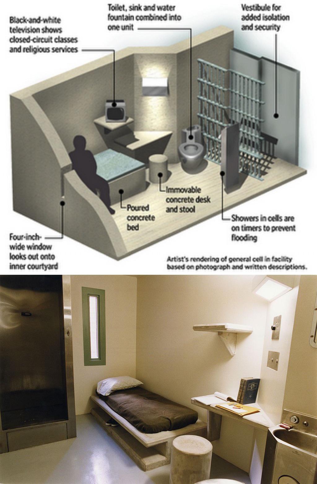 The U.S. Supermax Penitentiary in Florence, Colorado houses some of the worst federal inmates, including those who are escape risks, have a history of assaulting or killing fellow inmates and/or guards, and high-profile terrorists and crime lords. This is