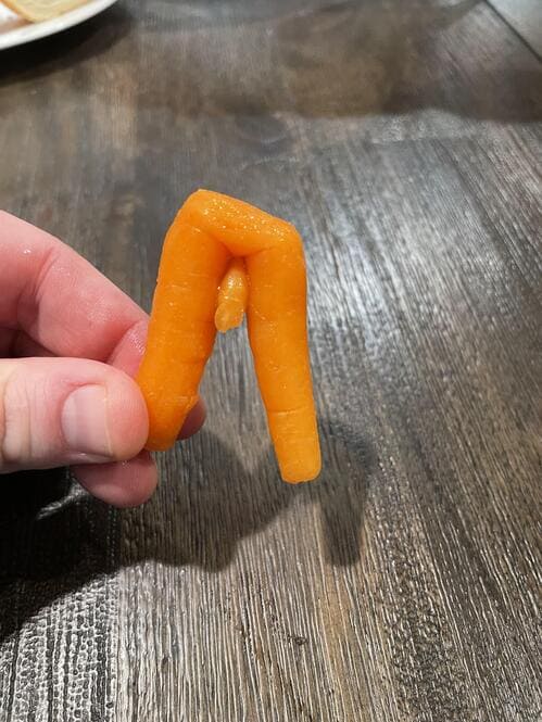 “I just got a vasectomy and my wife found this in her bag of carrots and saved it for me.”