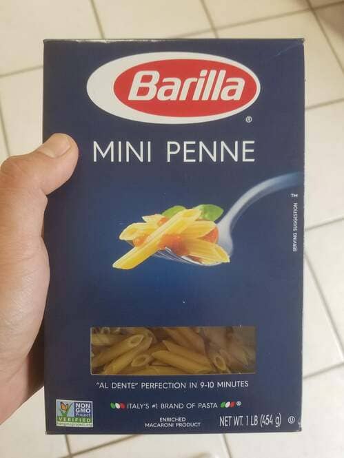 “Wife came home from the grocery store excited that she found pasta appropriate for a man of my proportions”