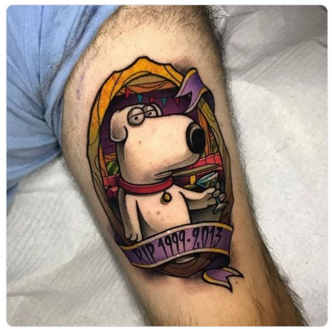 aged poorly - aged like milk - rip brian griffin tattoo - Rap 19992015
