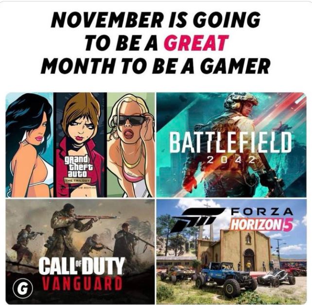 aged poorly - aged like milk - gta san andreas - November Is Going To Be A Great Month To Be A Gamer Battlefield 2 04.2 grand theft auto The Trilogy Forza Horizon 5 Call Duty G Vanguard