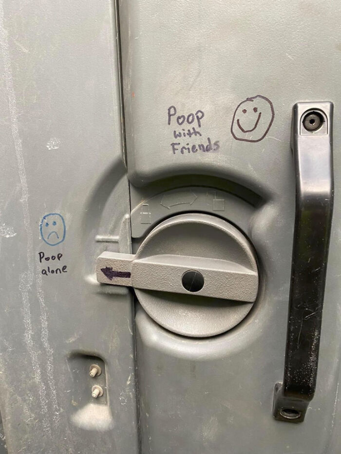 Mild Vandalism - poop alone poop with friends meme