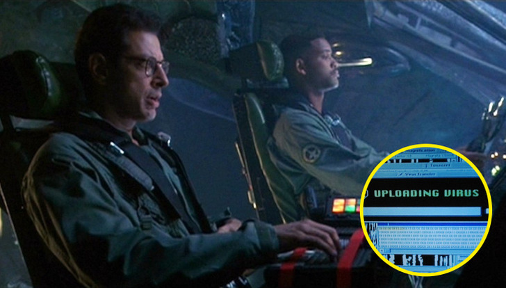 famous plot holes - independence day jeff goldblum will smith - Ve Uploading Virus V