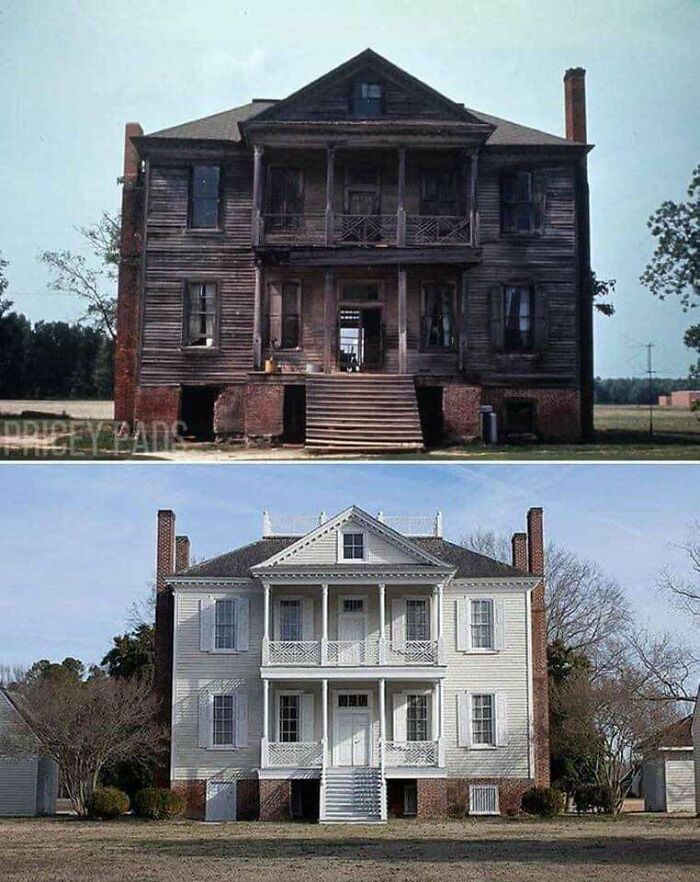 then and now - effects of time - historic plantations north carolina - Mer