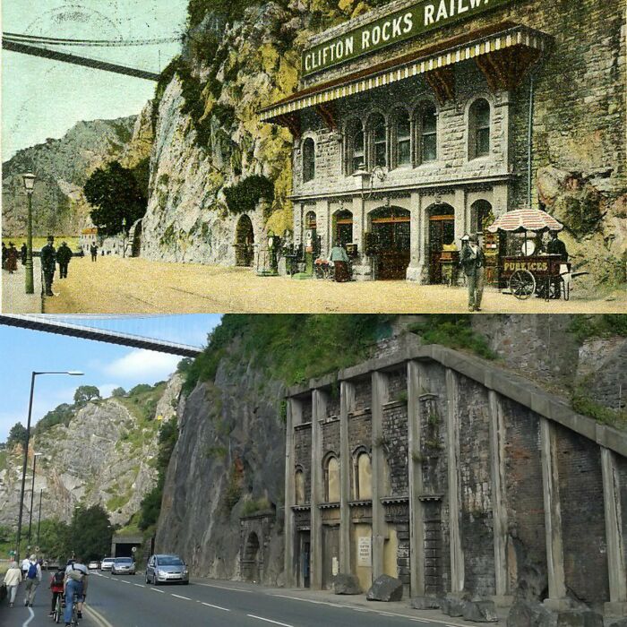 then and now - effects of time - clifton rocks railway - Clifton Rocks Ra Publices