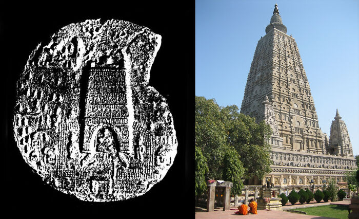 then and now - effects of time - mahabodhi temple - , 3.