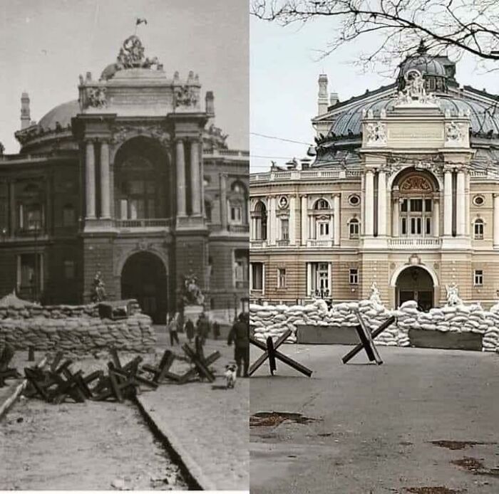 then and now - effects of time - odessa opera - Ht