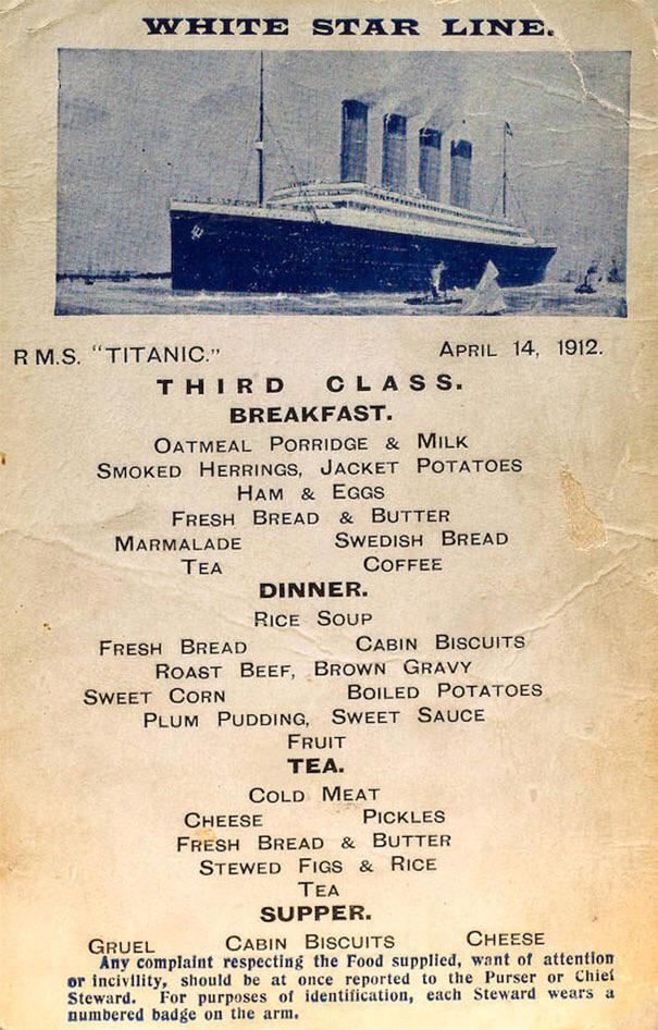 Third Class Dining Service on the Titanic in 1912. The Last Meal for Many.